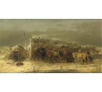 XcBAIHOUD Reproducción de lienzo Lienzo Imagen Lienzo Murales il rifugio di Adolf Schreyer para Decoración de Paredes 60x90cm