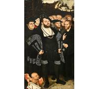 XcBAIHOUD Reproducción de lienzo Mural Pintura Cuadros Popular Lutero e i riformatori di Wittenberg di Lucas Cranach il Giovane para Decoración de Paredes 60x90cm