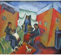 XcBAIHOUD Reproducción de lienzo Mural Pintura Cuadros Popular Mondnacht Handorgler in Mondnacht di Ernst Ludwig Kirchner para Decoración de Paredes 60x90cm