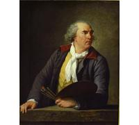 XcBAIHOUD Vintage Famous Art Minimalist Prints Retrato de Hubert Robert Pintor Francés por Elisabeth Louise Vigee Lebrun Art Lienzo Murales para decoración de oficina, 60 x 90 cm