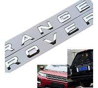 XCBW Insignia de Emblema de Capucha Delantera 3D de 2 Piezas Pegatinas de Letras, para Range Rover Stickers Decal Logo,Bright Silver