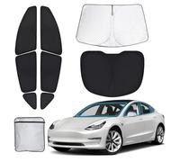 XCBYT Parasol Coche Compatible con Tesla Model Y 2019-2024, Parasol Coche Delantero Parabrisas, Lateral, Ventanas Traseras, Protector Solar Protección de La Privacidad Camping