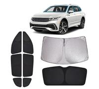 XCBYT Parasol Coche Compatible con Tiguan II Allspace 2016-2024, Parasol Coche Delantero Parabrisas, Lateral, Ventanas Traseras, Protector Solar Protección de La Privacidad Camping