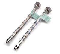 Xcel Home 2 conectores flexibles M10 x 1/2 | 10 longitudes | Par de BSP monomando monobloc de cocina / lavabo | Tubos flexibles de acero inoxidable trenzado (200 mm)