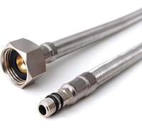 Xcel Home 2 x M8 x1/2 Conectores flexibles para grifo (900 mm) | 4 longitudes | Par de conectores flexibles para grifo monomando de cocina/lavabo BSP | Acero inoxidable trenzado