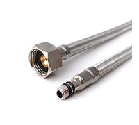 Xcel Home 2x M8 x 1/2 BSP Conectores Flexibles Latiguillo Griferia (600mm) | Par de Manguito Inodoro Mezclador Monobloque de Cocina/Baño | Conector Flexible para Tubo Trenzado de Acero Inoxidable