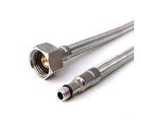 Xcel Home 2x M8 x 1/2 Flexible Conectores de latiguillo griferia (500mm) | Par de BSP Monobloc Mezclador Flexi Pipe Tails | Lead Free Flexible manguera para grifo | Acero Inoxidable Trenzado