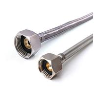 Xcel Home Conector flexible BSP de 300 mm de 1/2 x 3/4 pulgadas | Manguera trenzada de 1 tubo flexible de repuesto para baño, cocina, caldera, fontanero, manguera flexible