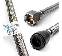 Xcel Home Conector flexible PushFit aprobado WRAS 15mm x 1/2 BSP (500 mm) | Acero inoxidable trenzado | 3 longitudes