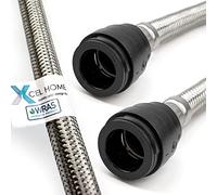 Xcel Home Conector flexible PushFit aprobado WRAS 22mm x 22mm (300 mm) | Acero inoxidable trenzado | 2 longitudes