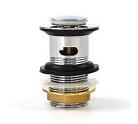 Xcel Home Desagüe de Lavabo ranurado Cromado BSP de G1 1/4" | Tapón de desbordamiento de Lavabo emergente Universal | Válvula de Repuesto de latón Duradera con Sello | Desagüe de baño