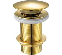 Xcel Home™ Finitura Oro Scarico a scomparsa per Lavabo, tappo per lavello a Forma di Cupola a fungo, tappo per lavello di bagno e cucina, in ottone massiccio con attacco Standard UK