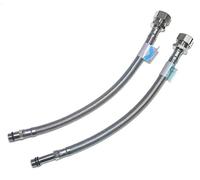 Xcel Home FPM12-COMP-300(X1) FPM1215300COM 2 x 300 mm M12 x 15 mm de compresión monobloc Grifo Conectores Cocina Lavabo Flexi Pipas, Plata