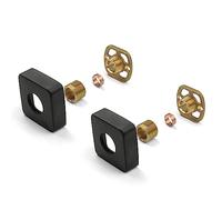 Xcel Home Kit de fijación de ducha cuadrado negro (par) con conexiones 3/4, latón, montaje en pared para válvulas de ducha expuestas