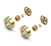 Xcel Home Kit de fijación de ducha redondo dorado cepillado (par) | Kit de fijación montado en la pared con conexiones 3/4 | Kit de soportes de fácil fijación para válvulas de ducha expuestas o grifo