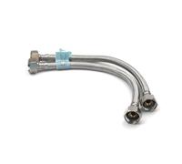 Xcel Home Par de mangueras flexibles, 1/2 x 1/2 pulgadas, BSP de 300 mm, tubos flexibles de acero inoxidable, resistente a la corrosión, conector de grifo monobloque resistente a la corrosión,