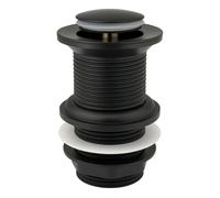 Xcel Home™ Tapón para lavabo de baño desplegable de latón de calidad, color negro mate, sin ranuras, conexión estándar G de 1 1/4 pulgadas, 1 unidad