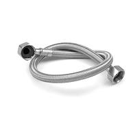 Xcel Home WRAS - Flexible tube connectors 1/2 (90°) x 1/2 BSP x 500mm | 2 sizes - Single tube | Stainless steel braided | Plumbing