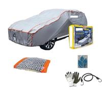 XCELLENCE - Funda de franela de 250 g, 100% antigranito, 6 mm, espuma expandida, de 12 mm de diámetro, impermeable, para cubrir el coche, talla compatible con Seat Ibiza 1.0 75 CV 5P
