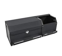 XCF Organizador de Maletero de Coche 2 en 1, 75L Gran Capacidad - Caja de Almacenaje Multifuncional de Cuero Duradero con Tapa y Asa Resistente (84x29x31cm, Negro)