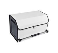 XCF Organizador de Maletero de Coche y SUV - 45L de Gran Tamaño - Organizador de Cuero Plegable de 2 Compartimentos con Tapa - Compartimento Extraíble - Base Antideslizante (Blanco, 52x29x31cm)