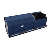 XCF Organizador de Maletero para Coche, Organizador de Cuero 2 en 1 con Tapa y Asa Resistente, Gran Capacidad, con Compartimentos Ajustables y Subcaja, Accesorios Esenciales para SUV (Azul)