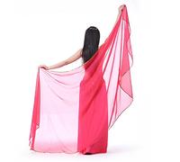 XChangeFun Bufanda semicírculo de gasa para mano, traje de danza del vientre, bufanda de cadera, ribete de lentejuelas, chales dorados, velos, Rosa, 98.43 x 47.24 inch (250cm*120cm)