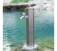 XCHSXYL 304 Stainless Steel Cylindrical Vertical Garden Water Column, Winter Freeze Crack Garden Water Column, Two Water Inlets Are Optional(50cm)