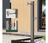 XCHSXYL 304 Stainless Steel Vertical Garden Water Column - Freestanding Hose Stand with 2 Faucets Anti-Freeze Outdoor Tap Floor-Mounted Water Tap for Garden Irrigation
