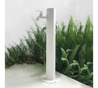 XCHSXYL 304 Stainless Steel Vertical Garden Water Column with Hose Stand - Outdoor Anti-Freeze Faucet Courtyard(White,A Style)