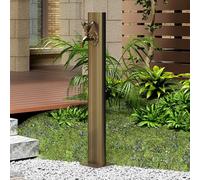 XCHSXYL 86cm/33.8in Stainless Steel Vertical Gardening Water Column, Heavy Duty Base Plate Garden Water Column, with Frost Protection(Brown)