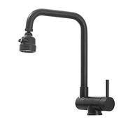 XCHSXYL Foldable Kitchen Window Faucet 360° Swivel Black Sink Tap Dual Mode Hot & Cold Water Modern Interior Design Space Saving Kitchen Fixture