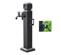 XCHSXYL Freestanding Outdoor Garden Water Column, Vertical Faucet Post For Irrigation & Watering, Durable Black Design - Ideal For Courtyards & Gardens,Black-5.7 * 5.7 * 23.6in