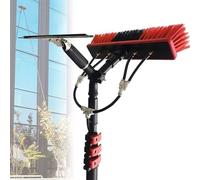 XCHSXYL Kit de pértiga con alimentación de Agua de 3,6-11 m para Panel Solar, Sistema de Limpieza de Ventanas, Manguera de 20 m, Cabezal de Cepillo Giratorio, Herramienta de Limp