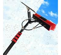 XCHSXYL Kit de Poste Alimentado por Agua, Poste de Limpieza de Ventanas con Panel Solar Ajustable de 3,6-11 m, Cabezal de Cepillo Giratorio de 180°, Cepillo de Limpieza telescópi