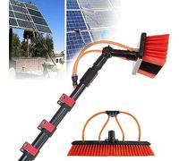 XCHSXYL Kit de Varilla con alimentación de Agua, Cabezal de Cepillo Giratorio telescópico para Limpieza de Ventanas Exteriores, Limpiador Solar de Aluminio, para Limpiar Ventana