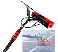 XCHSXYL Kit de Varilla con alimentación de Agua, Varilla de Limpieza de Ventanas Ajustable de 3,6 a 11 m, Cabezal de Cepillo Giratorio de 180°, Cepillo de Limpieza telescópico, e