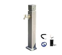 XCHSXYL Outdoor Antifreeze Stainless Steel Garden Tap - Double Outlet Vertical Water Column for Irrigation & Washing - 80cm (31.5in) Grey -, Weatherproof Design