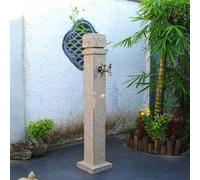 XCHSXYL Outdoor Retro Garden Water Column with Faucet, Antifreeze Faucet Water Dispenser Hydrant for Garden Farm Pasture Backyard（White-113cm/44in）