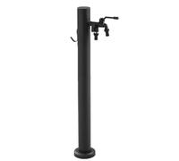 XCHSXYL Outdoor Stainless Steel Garden Water Column with Faucet, Floor Mounted Tap, Hose Stand with Hanging Bracket, Antifreeze and Anti-Rust Courtyard Water Faucet PIL,A (Round)