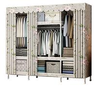 XCHSXYL Perchero de pie Fabricado en Metal con 2 Barras, 7 estantes y Tejido no Tejido, fácil de Montar, Resistente y Robusto, soporta hasta 150 kg, 150x45x172cm