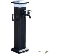 XCHSXYL Solar Garden Water Column with Aluminium Freestanding Tap Courtyard(61cm/24in)