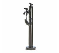 XCHSXYL Stainless Steel 304 Garden Water Column - Vertical Irrigation Post with Black Faucet for Yard Watering - Durable Cylindrical Design for Outdoor Use