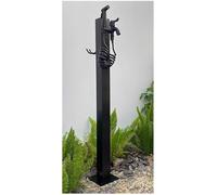 XCHSXYL Stainless Steel Freestanding Outdoor Faucet Column with Spray Gun Durable Black Square Water Fountain for Garden Villa Backyard & Patio Decor