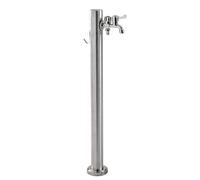 XCHSXYL Stainless Steel Outdoor Faucet Post 31in Water Column with Tap & Hose Holder DualUse Garden Watering Solution Durable & WeatherResistant Design