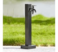 XCHSXYL Stainless Steel Outdoor Garden Water Column, Outdoor Column Faucet, Square Water Tap Post Freestanding Vertical Hose Holder, for Irrigation(58cm)