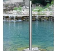 XCHSXYL Stainless Steel Outdoor Garden Water Faucet Column Courtyard(with Style 2 Faucet,13X86Cm)
