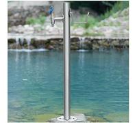 XCHSXYL Stainless Steel Outdoor Garden Water Faucet Column Courtyard(with Style 4 Faucet,13X86Cm)