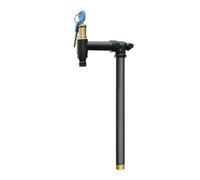 XCHSXYL Vertical Garden Water Column with Lock Faucet, -20° to 100°Anti and Freezing Freestanding Courtyard Faucet Post, for Irrigation/Car Wash/Watering Flowers（Black-40cm/16in