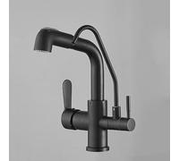 XCHSXYL Way Pull Down Kitchen Faucet with Dual Spray 2 Handle Hot Cold Water Mixer Brushed Nickel Finish Extensible Flexible Hose for Easy Use